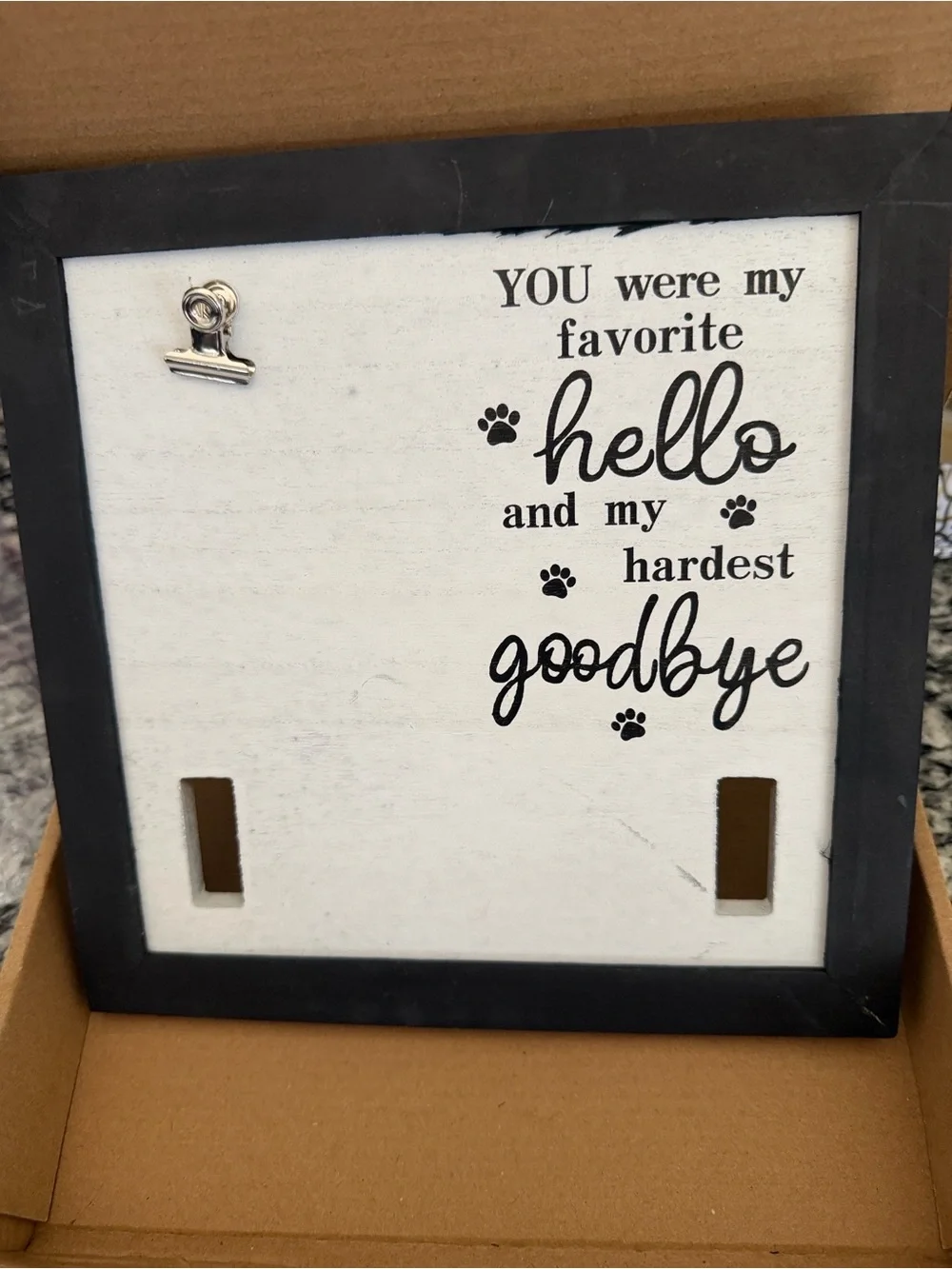 Framed Pet Memory Sign - Black & White